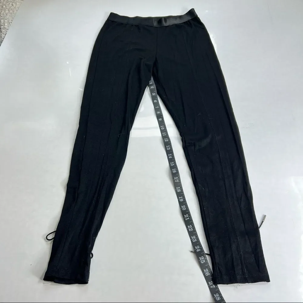FREE PEOPLE Small Black Leggings NWT New Movement Lace Up Ankle Joggers Leggings